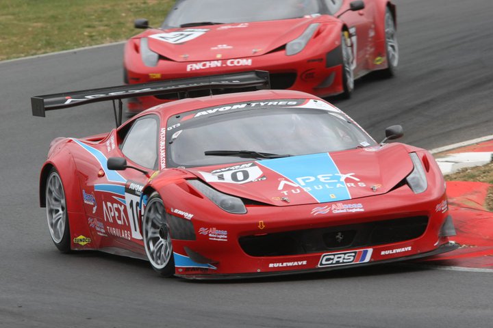 Geddie was leading the race in the new Ferrari 458 before the devastating 
