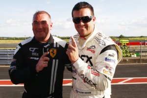 The CRS Racing father/son pairing celebrate an unexpected pole position at Snetterton